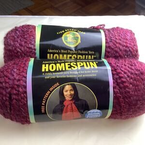 Lion Brand Yarn 2 Skeins 6 ounce 185 Yds Each - Lot of 2 Skeins Machine Wash Dry